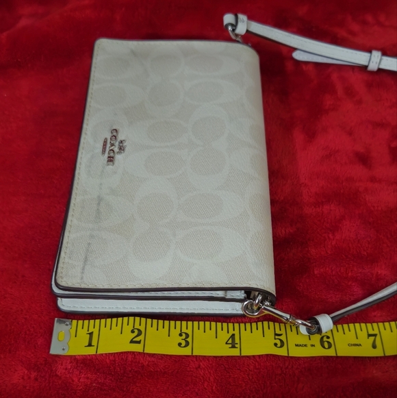 Coach Cream Foldover Signature Crossbody Bag - Picture 5 of 10